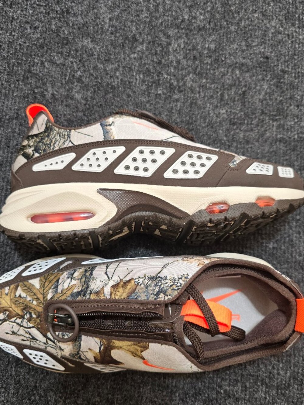 Nike Air Max SNDR RealTree IB2476‑100 Size 6.5 Camo Zip Up Outdoor Sneakers Thes